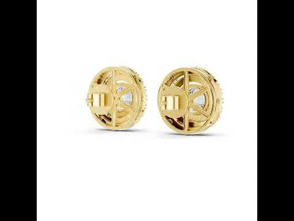 18K Yellow Gold Round Lab-Grown Diamond Drop Earrings | PureCarat