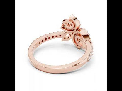 18K Yellow Gold Round Lab-Grown Diamond Drop Ring for Women | Office Wear | Pure Carat
