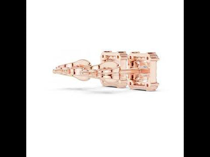 14K Yellow Gold Round & Princess Lab-Grown Diamond Engagement Earrings for Women | Pure Carat