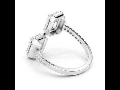 18K Rose Gold Round & Emerald Lab-Grown Diamond Wedding Ring for Women | Pure Carat