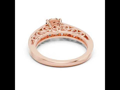 18K Rose Gold Round Lab-Grown Diamond Engagement Ring for Women | Pure Carat
