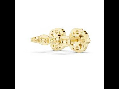 18K Yellow Gold Round Lab-Grown Diamond Engagement Earrings for Women | Pure Carat