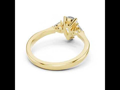 18K White Gold Pear & Trillion Lab-Grown Diamond Drop Ring for Women | Anniversary Gift | Pure Carat
