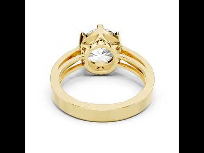 18K Yellow Gold Round Lab-Grown Diamond Everyday Wear Ring for Women | Pure Carat