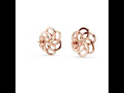 18K Yellow Gold Round Cut Diamond Stud Earrings for Women | Engagement Wear | Pure Carat