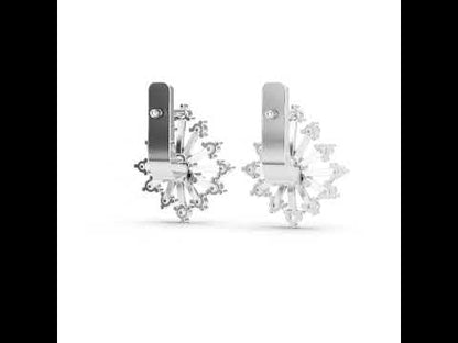 Pure Carat 14K White Gold Round Cut Lab-Grown Diamond Drop Earrings for Women