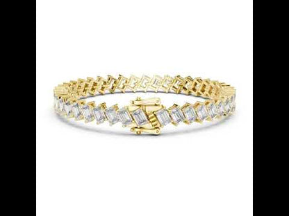 14k Rose Gold Emerald Lab-Grown Diamond Office Wear Bracelet for Women | Pure Carat
