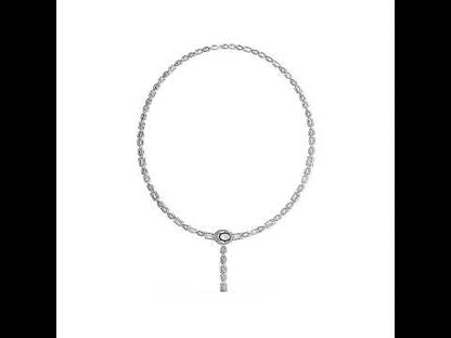 18k White Gold Oval/Emerald/Marquise/Pear Lab-Grown Diamond Wedding Necklace | Pure Carat