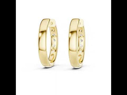18K Yellow Gold Round Lab-Grown Diamond Earrings for Women | Engagement | Pure Carat