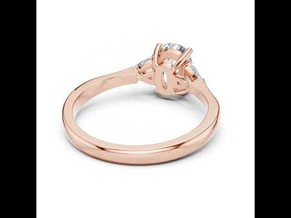 14K White Gold Cushion & Curved Trillion Lab-Grown Diamond Solitaire Ring for Women | Wedding | Pure Carat