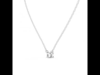 18K Yellow Gold Emerald & Round Lab-Grown Diamond Pendant for Women | Everyday Wear | Pure Carat