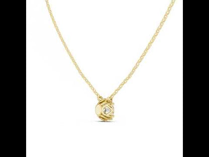 14K Yellow Gold Round Lab-Grown Diamond Pendant for Women | Engagement | Pure Carat
