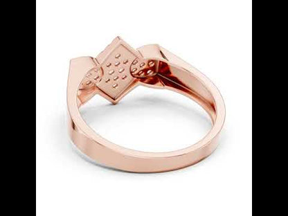 18K Rose Gold Round Lab-Grown Diamond Party Wear Ring for Women | Pure Carat