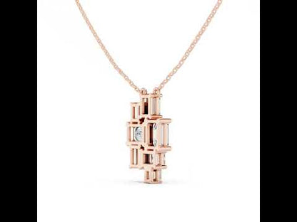 14K White Gold Emerald Lab-Grown Diamond Pendant for Women | Bridal Wear | Pure Carat