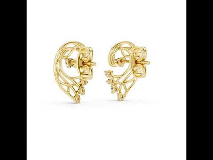 14K Yellow Gold Round Lab-Grown Diamond Earrings for Women | Everyday Wear | Pure Carat
