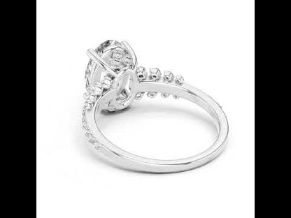 Pure Carat 14K Yellow Gold Stud Ring with Oval & Round Lab-Grown Diamonds – Daily Wear