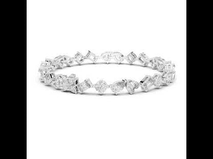 14k White Gold Heart Emerald Pear Lab-Grown Diamond Engagement Bracelet | Pure Carat