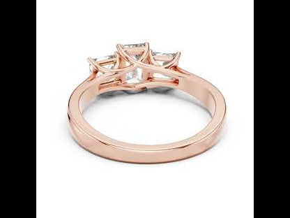 Princess & Emerald Lab-Grown Diamond Engagement Ring in 18K Yellow Gold