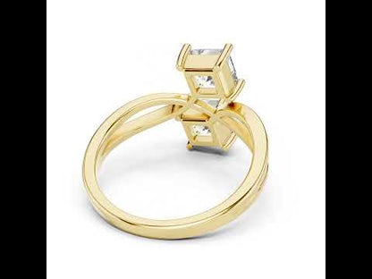 14K White Gold Princess Cut Lab-Grown Diamond Stud Ring for Women | Engagement | Pure Carat