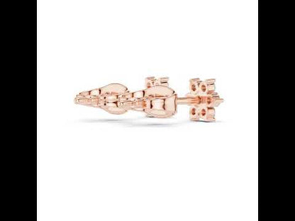 14K White Gold Round Lab-Grown Diamond Everyday Wear Earrings for Women | Pure Carat