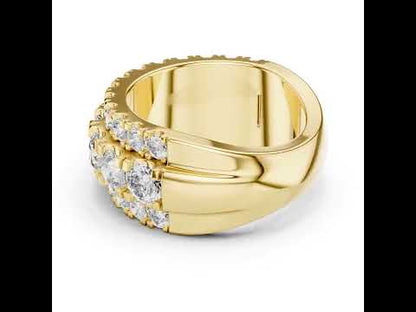 18K White Gold Round Lab-Grown Diamond Drop Ring for Women - Everyday Wear - Pure Carat