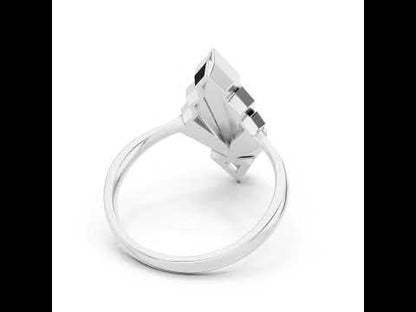 18K Yellow Gold Triangle & Round Lab-Grown Diamond Ring for Women | Office Wear | Pure Carat