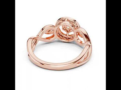 14K Yellow Gold Round Lab-Grown Diamond Drop Ring for Women | Bridal Wear | Pure Carat