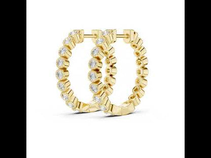 18K Yellow Gold Round Cut Diamond Drop Earrings for Women - Party Wear - Pure Carat