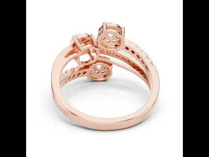 18K Rose Gold Round Lab-Grown Diamond Anniversary Gift Ring for Women | Pure Carat