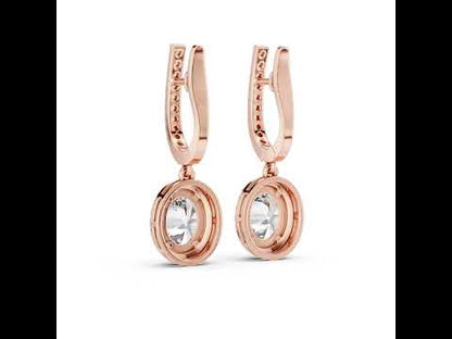 18K Yellow Gold Round & Oval Lab-Grown Diamond Engagement Earrings for Women | Pure Carat