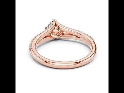 14K Rose Gold Round Lab-Grown Diamond Ring for Women | Party Wear | Pure Carat