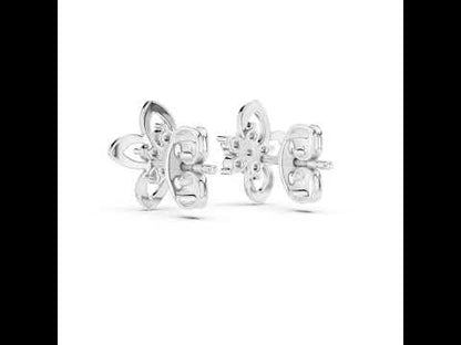 18K White Gold Round Cut Diamond Drop Earrings for Women | Wedding Collection | Pure Carat