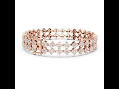 18k Yellow Gold Round Lab-Grown Diamond Wedding Bracelet for Women | Pure Carat