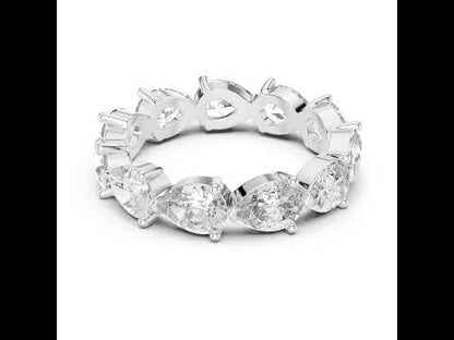Pear Cut Lab-Grown Diamond Ring in 18K White Gold – Pure Carat