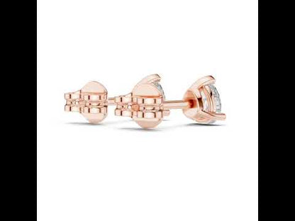 14K White Gold Pear Lab-Grown Diamond Stud Earrings for Women | Office Wear | Pure Carat