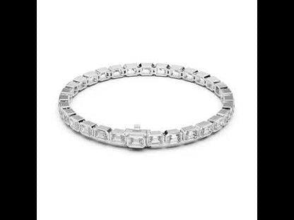 Emerald Lab-Grown Diamond Bracelet in 14K White Gold - Bridal Jewellery - Pure Carat