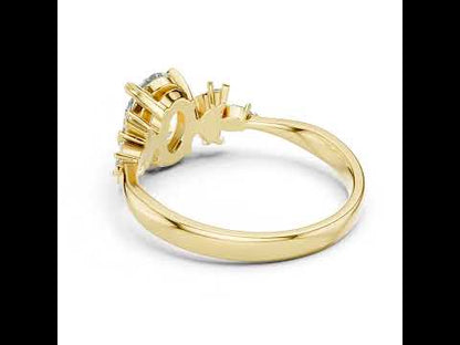 Oval & Marquise Lab-Grown Diamond Solitaire Ring in 14K Yellow Gold | PureCarat