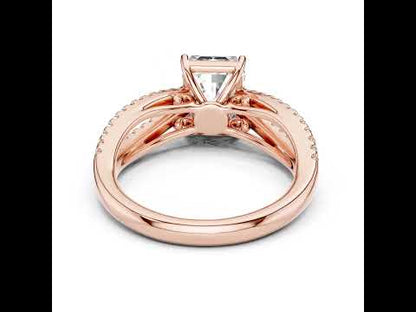 18K Yellow Gold Radiant & Round Lab-Grown Diamond Ring for Women | Pure Carat