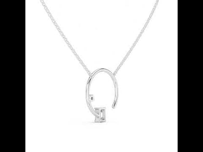 Emerald & Round Lab-Grown Diamond Pendant in 18K Yellow Gold - Pure Carat