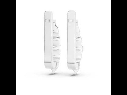 14K White Gold Everyday Wear Drop Earrings with Round Lab-Grown Diamonds | Pure Carat