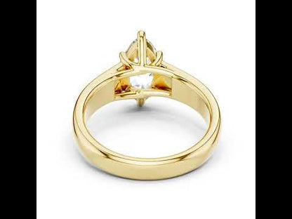 Marquise Lab-Grown Diamond Stud Ring in 14K Yellow Gold - Party Jewellery - Pure Carat