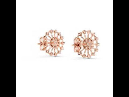 18K Rose Gold Round Lab-Grown Diamond Earrings for Women | Bridal Wear | Pure Carat