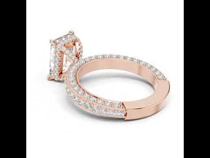 18K White Gold Round & Radiant Lab-Grown Diamond Engagement Ring for Women | Pure Carat