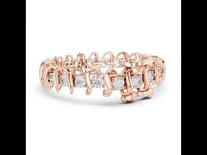 18k White Gold Round Lab-Grown Diamond Engagement Bracelet for Women | Pure Carat