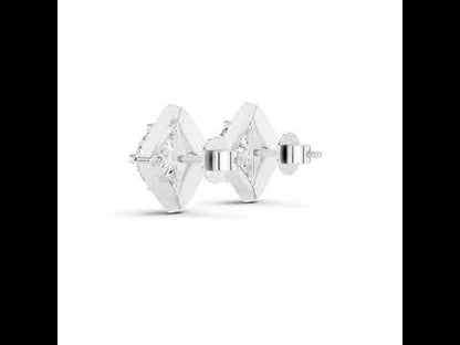 Women’s Round Lab-Grown Diamond Stud Earrings in 18K White Gold