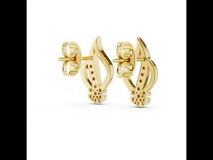 14K Rose Gold Round Lab-Grown Diamond Drop Earrings for Women | Office Wear | Pure Carat