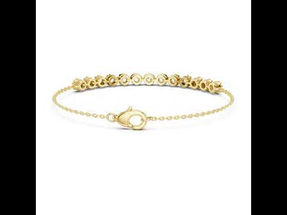 14k Rose Gold Round Lab-Grown Diamond Engagement Bracelet for Women | Pure Carat