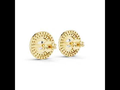 18K Yellow Gold Round Lab-Grown Diamond Earrings for Women | Everyday Wear | Pure Carat