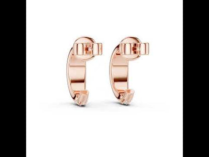14K Rose Gold Round Cut Diamond Earrings for Women - Party Wear Jewellery - Pure Carat