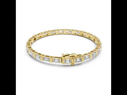 14K Yellow Gold Emerald Lab-Grown Diamond Bracelet for Women - Office Wear - Pure Carat